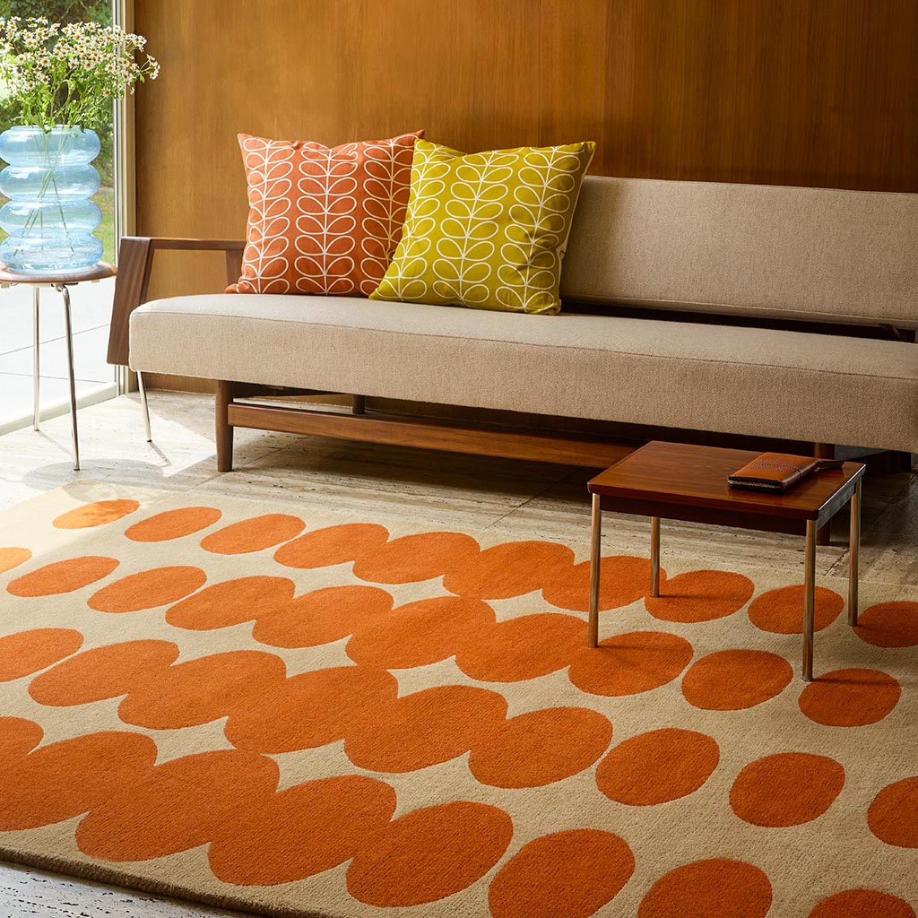 Tapete Optical Oval Orange/Sand