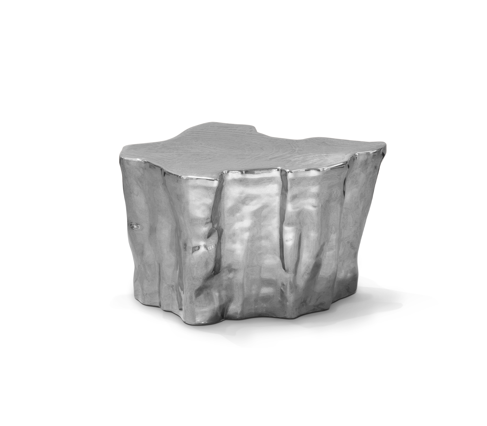 Mesa de Apoio Cerâmica Prateada Horizon