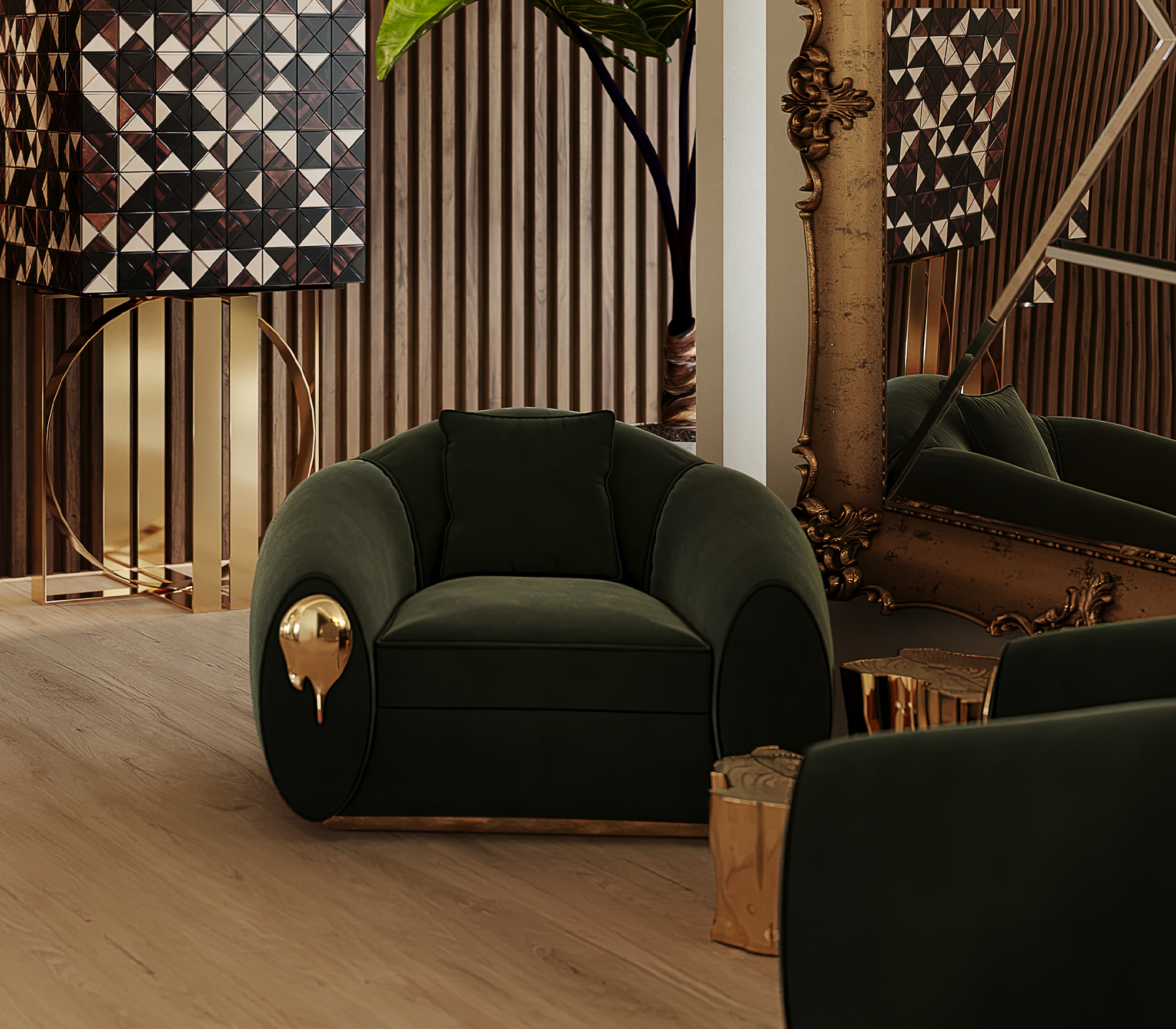 Poltrona Verde Luxe Solara