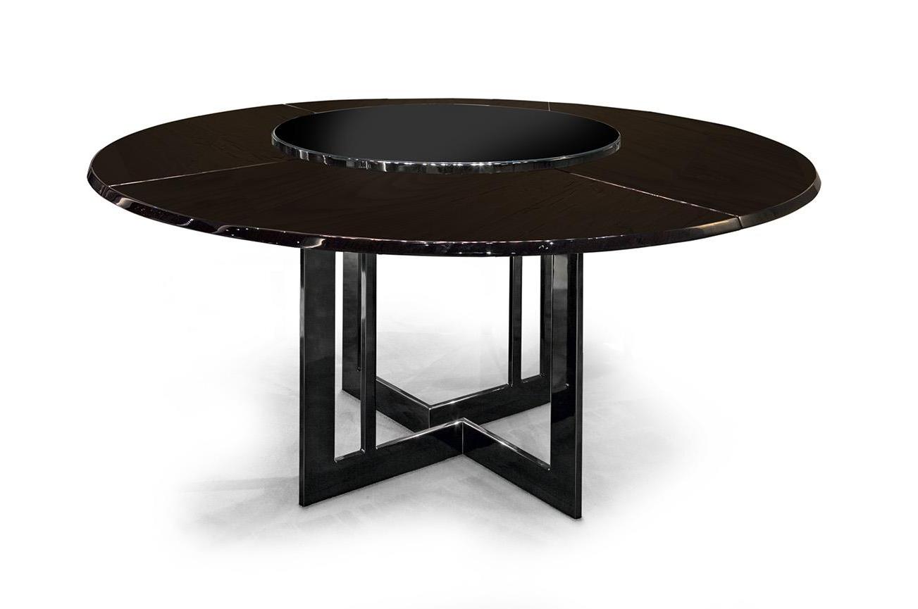 Mesa Redonda Artesanal | Configuração: Com bandeja giratória | Dimensões: Ø 160 cm