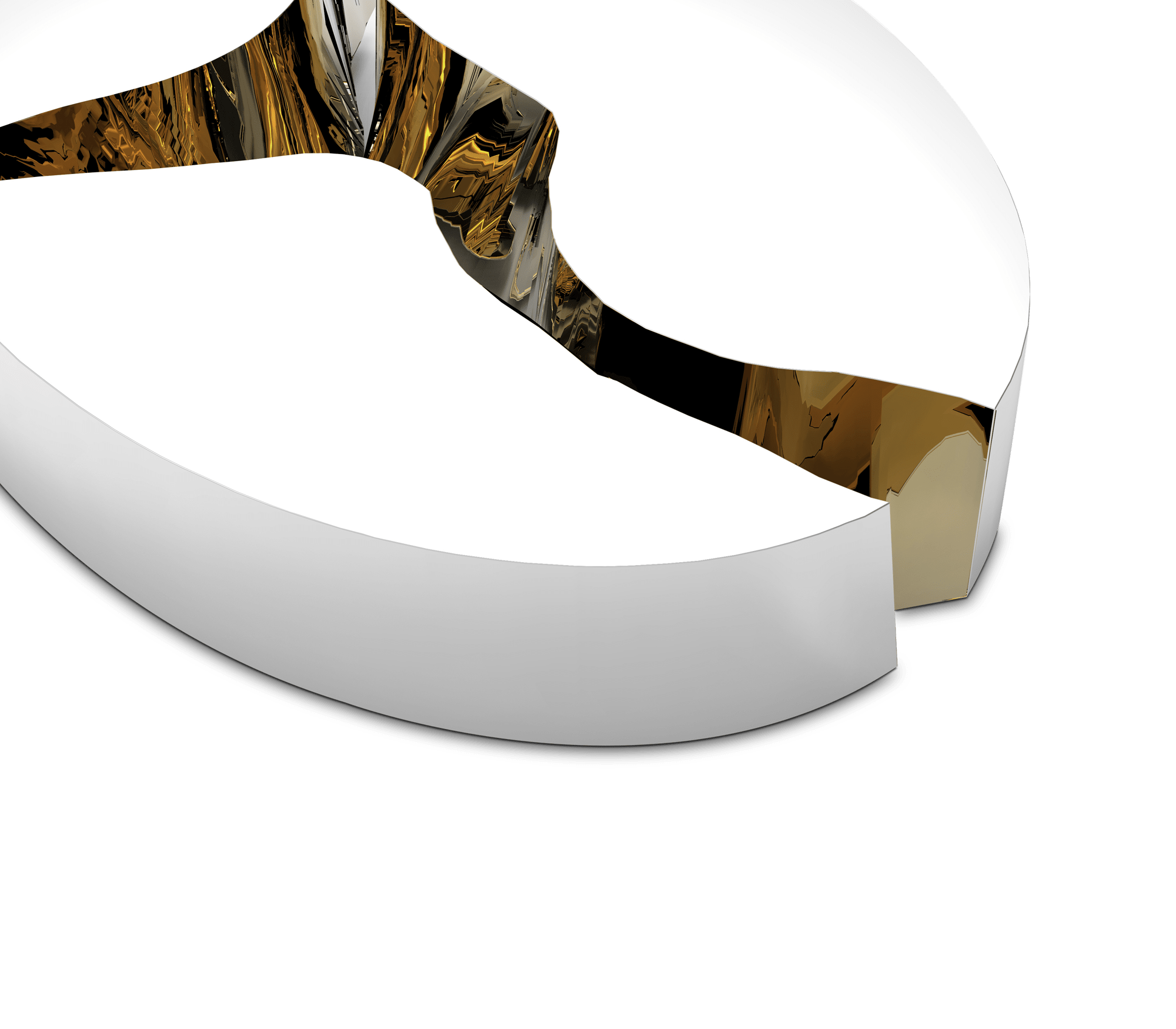 Mesa de Centro Oval Branca Fissure