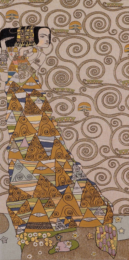 Tapeçaria dama de Klimt bege (esquerda) | Tamanho: 75 × 150 cm