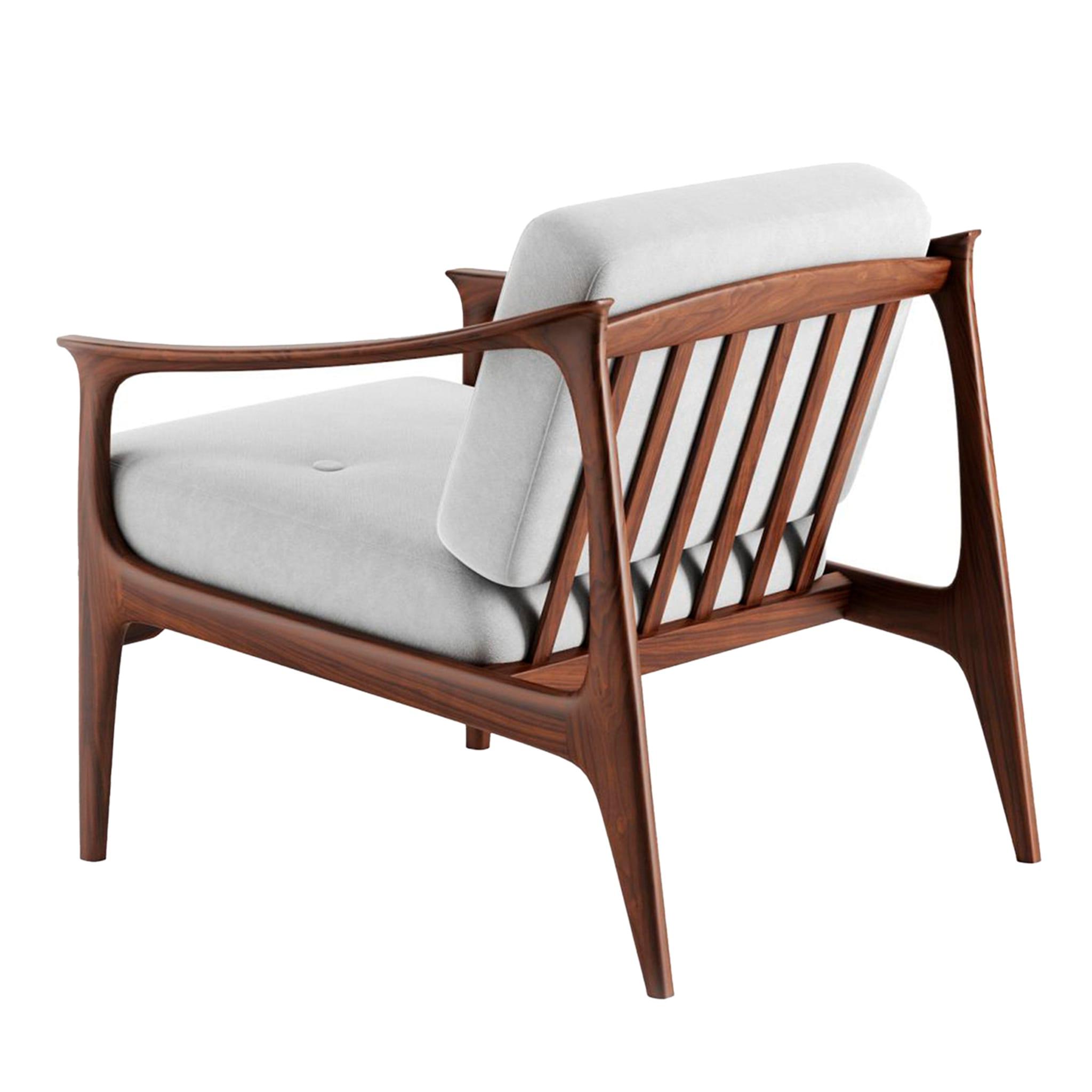 Poltrona Quiete Natural em Nogueira Maciça | Cor: Linen BEL-LINO G077 11