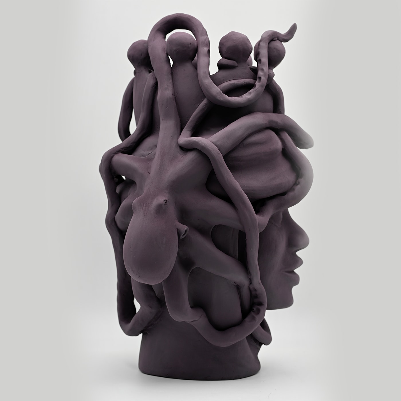 Escultura artesanal Moor's Head castanha