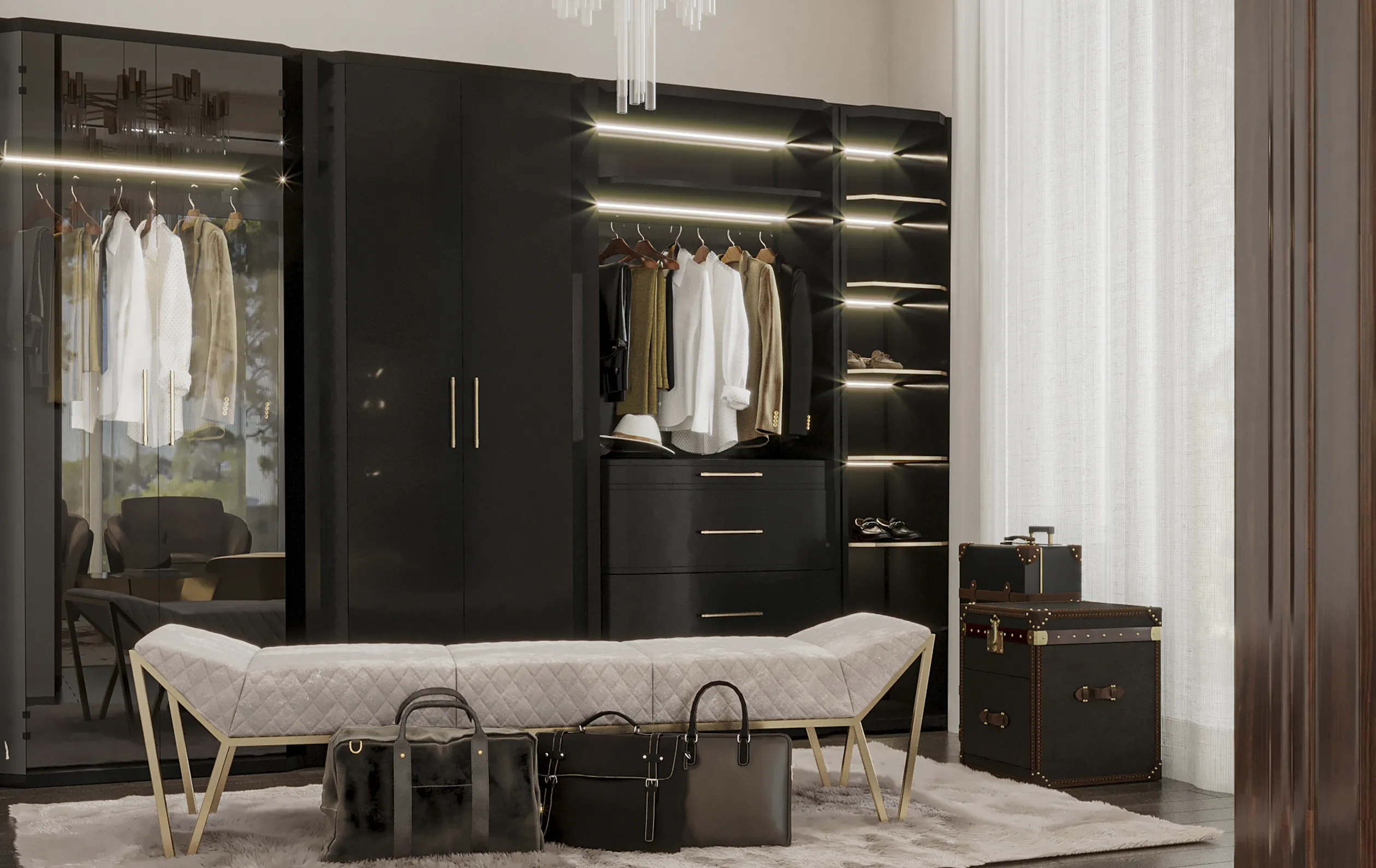 Roupeiro Preto Cadence - 3