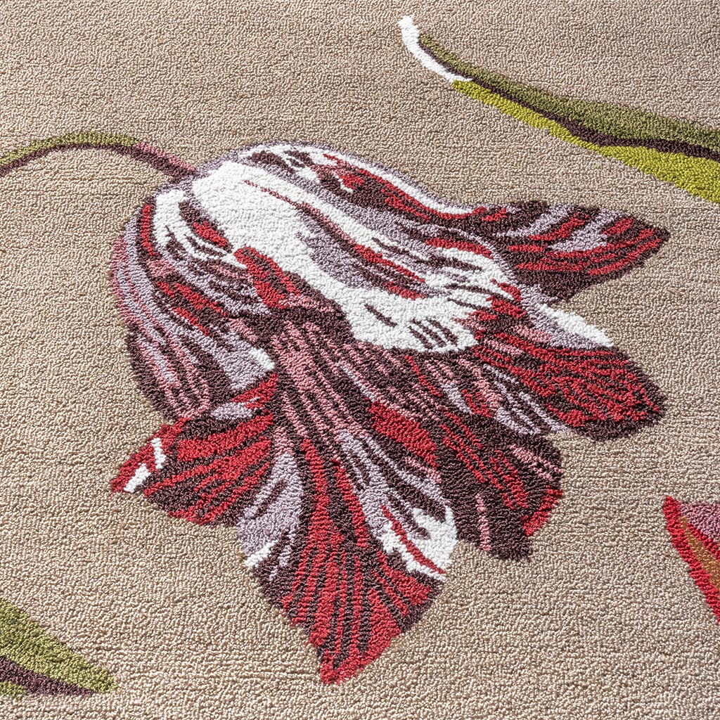Tapete Exterior Botanical Tulip Bege/Vermelho | Tamanho: 250 × 350 cm