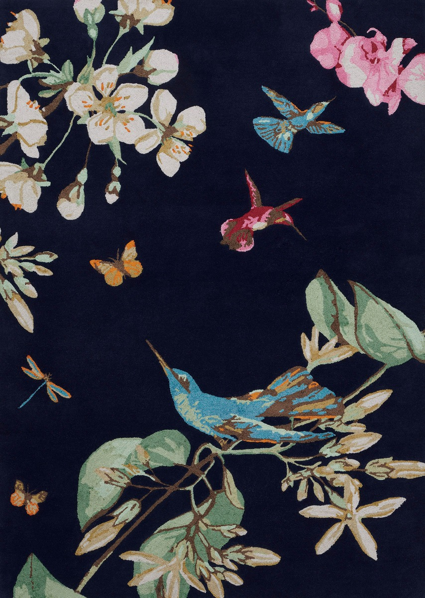 Tapete Hummingbird Azul Marinho | Tamanho: 250 × 350 cm