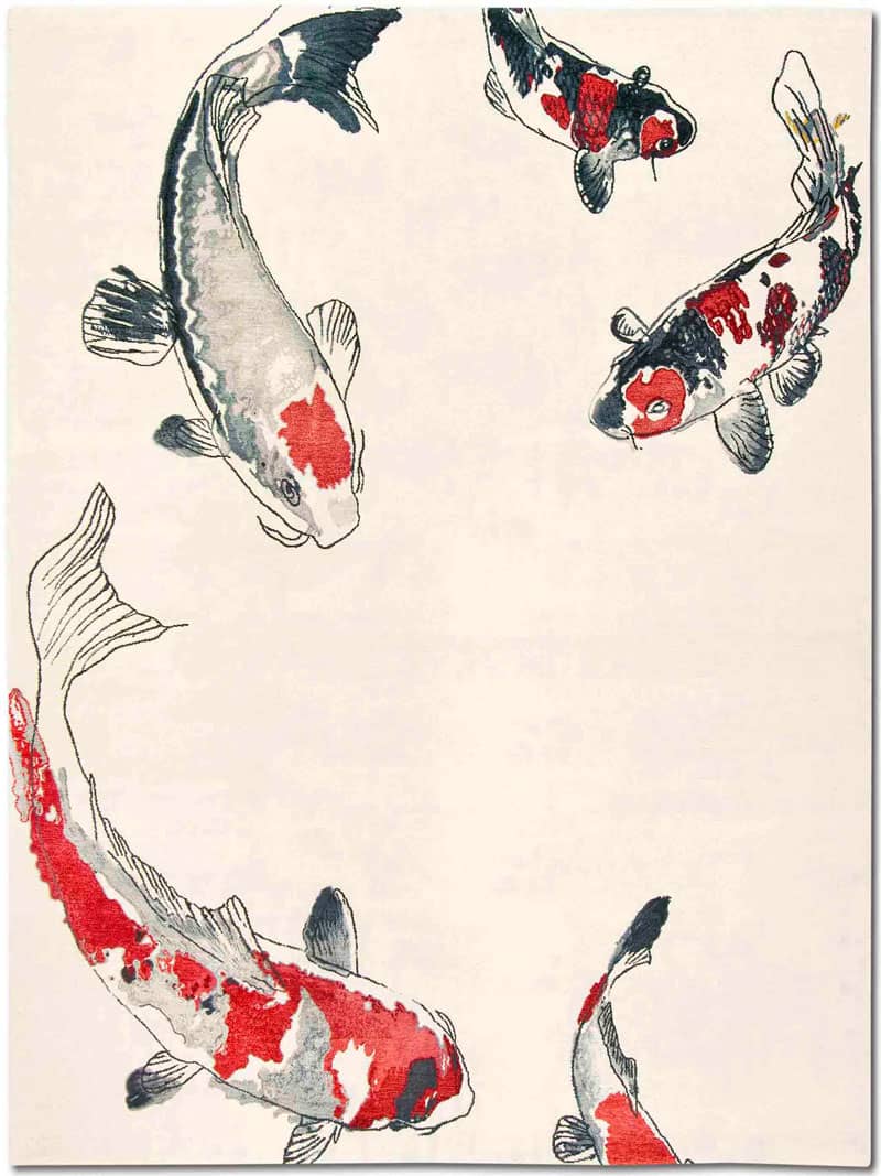 Tapete Fish Original em Branco Luxury Feito à Mão