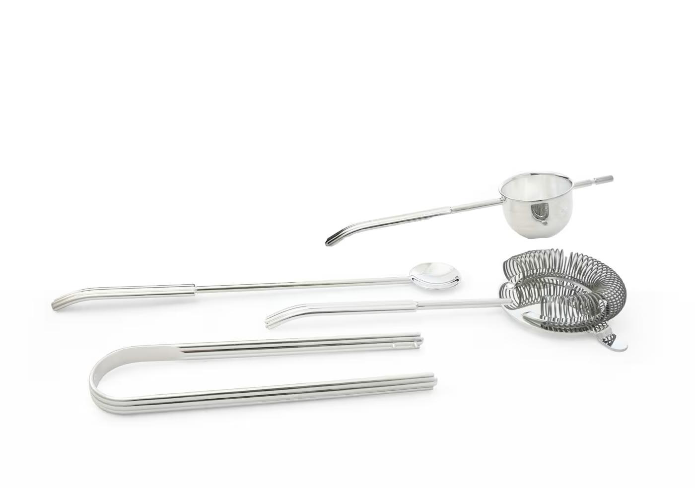 Conjunto profissional de bar prateado