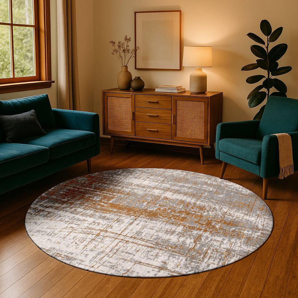 Tapete Columbus Dourado 8419 Redondo | Tamanho: Ø 140 cm