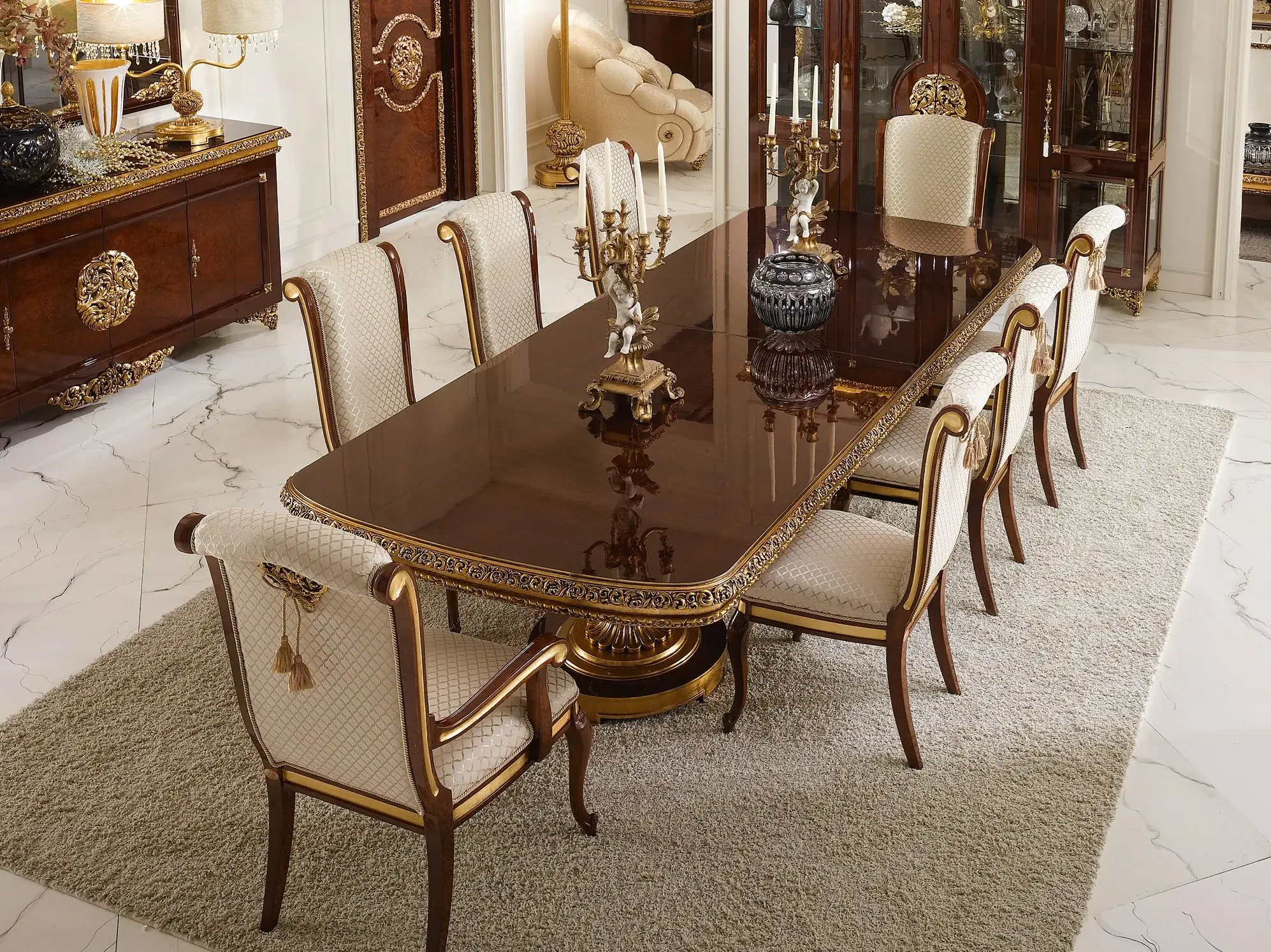 Mesa de Jantar Clássica Elegance | Configuração: Fixo
