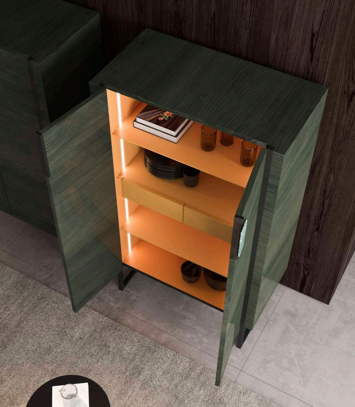 Armário madeira italiano com luzes