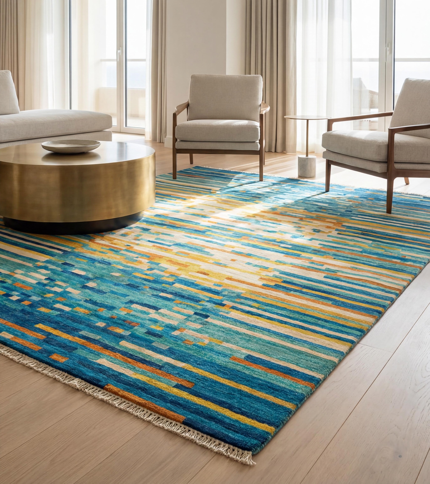 Tapete Pixel Wave Teal