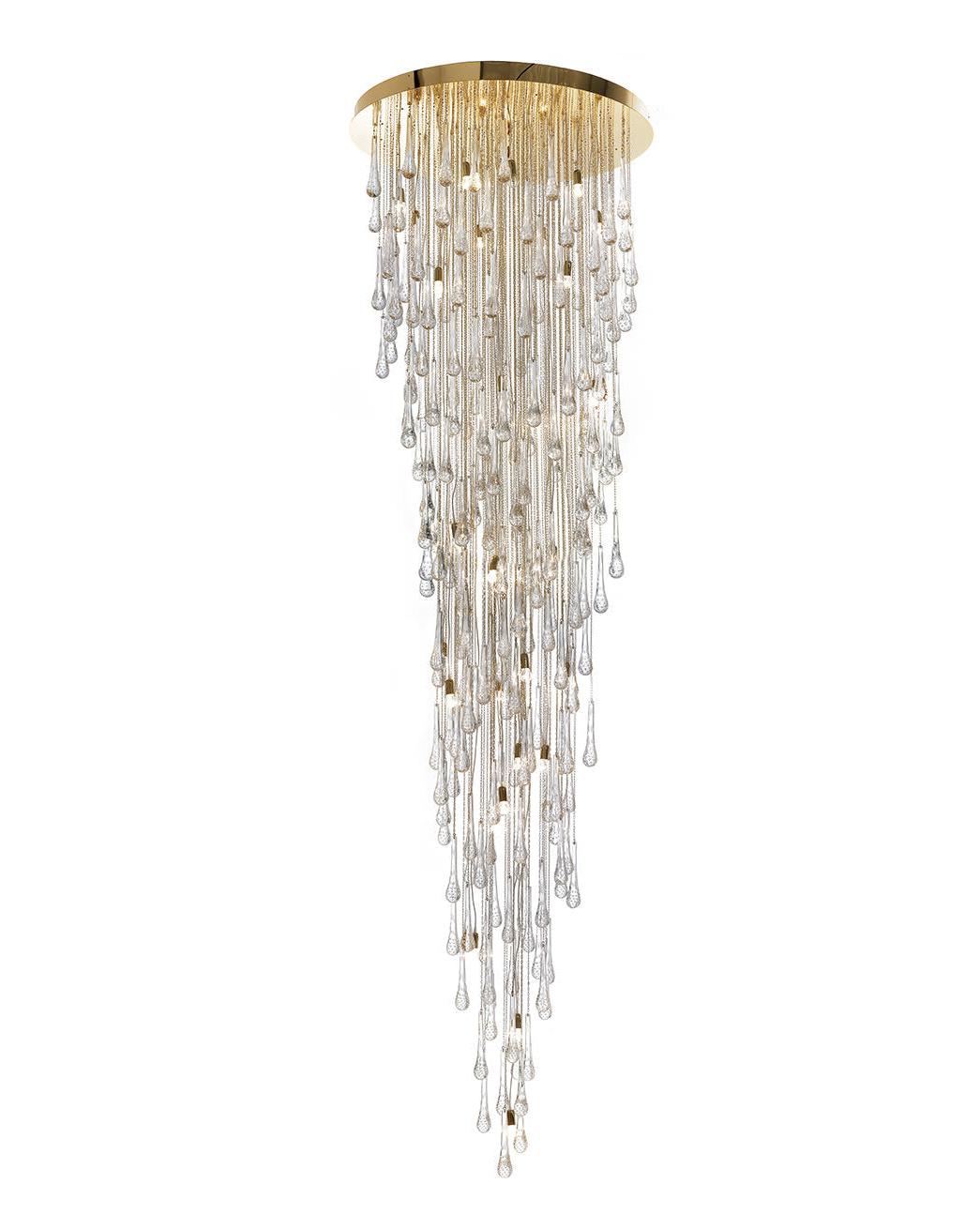 Lustre em Cascata de Pendentes de Murano