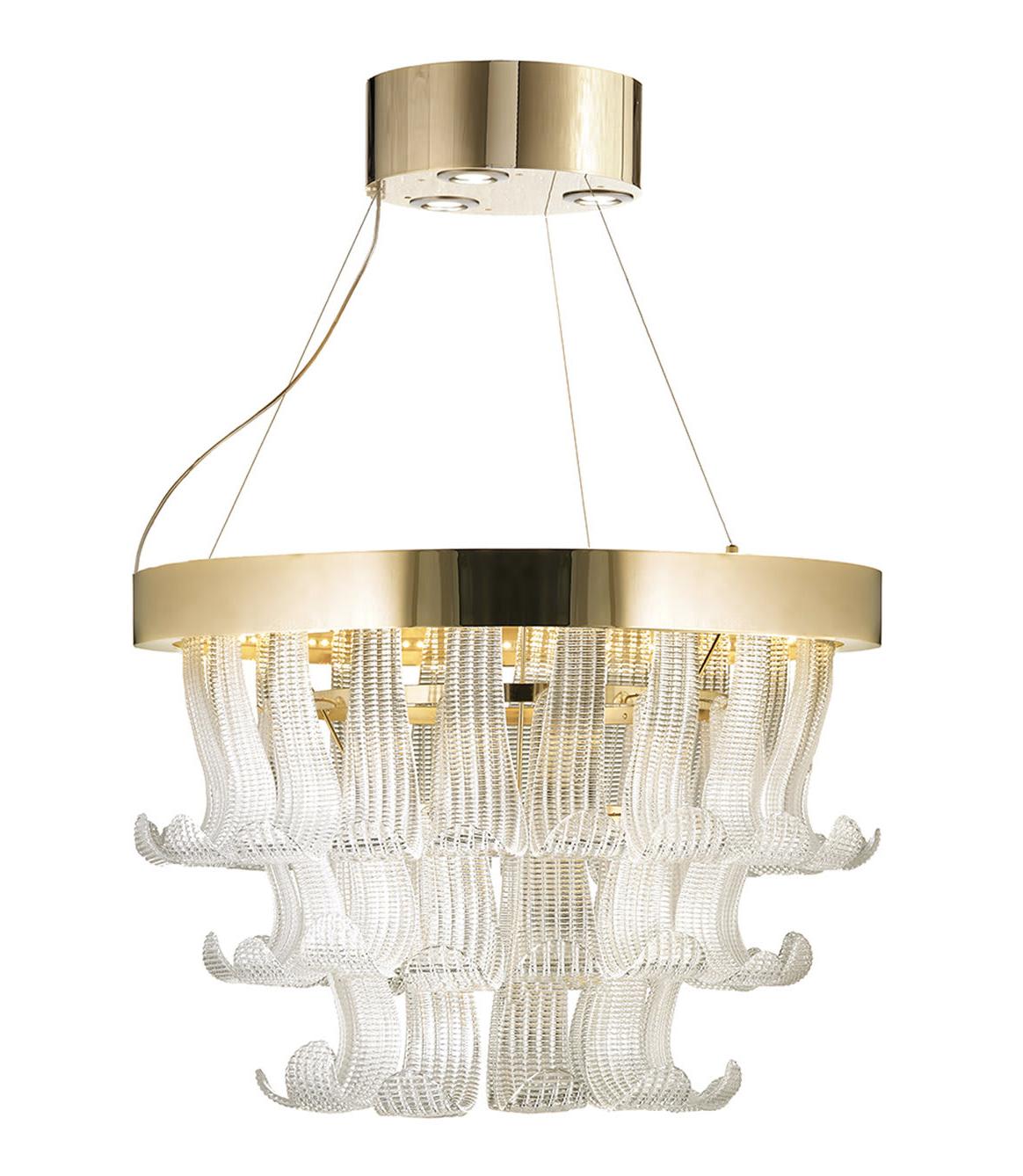 Lustre Murano em Anel Dourado