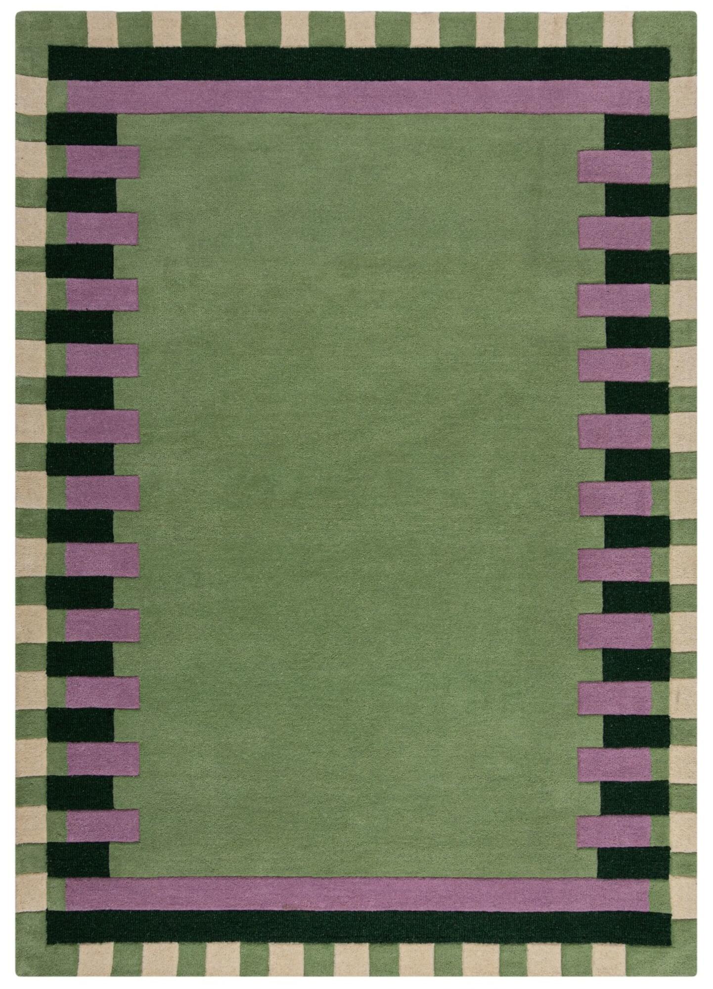 Tapete com Orla às Riscas Verde