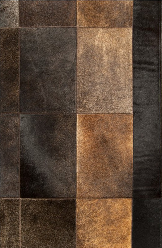 Tapete Pele de Vaca Folhas Tabaco | Tamanho: 120 × 170 cm