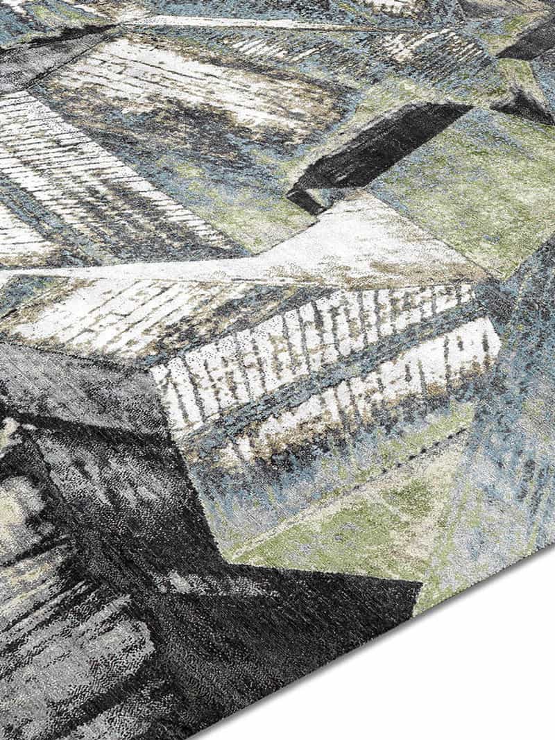 Tapete Brutalism Verde Feito à Mão | Tamanho: 305 × 427 cm
