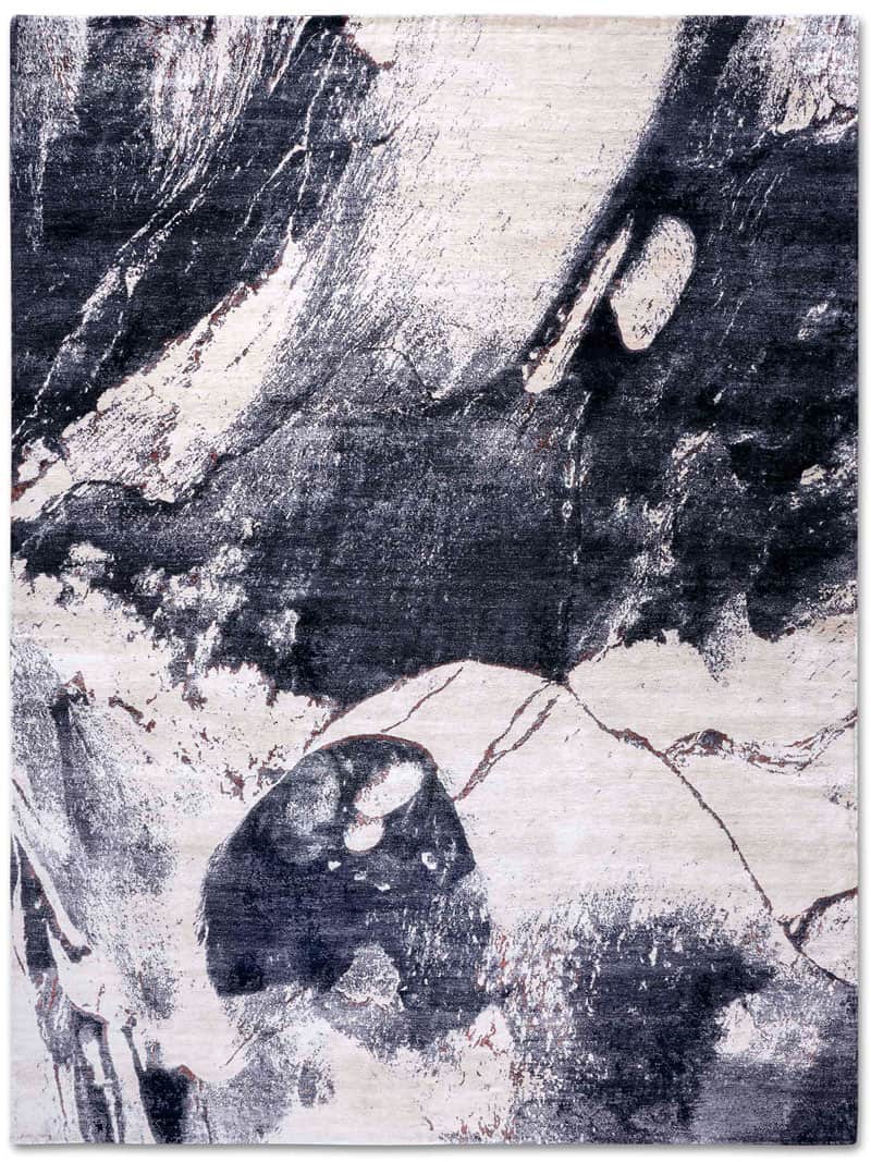 Tapete Preto e Branco Feito à Mão | Tamanho: 170 × 240 cm