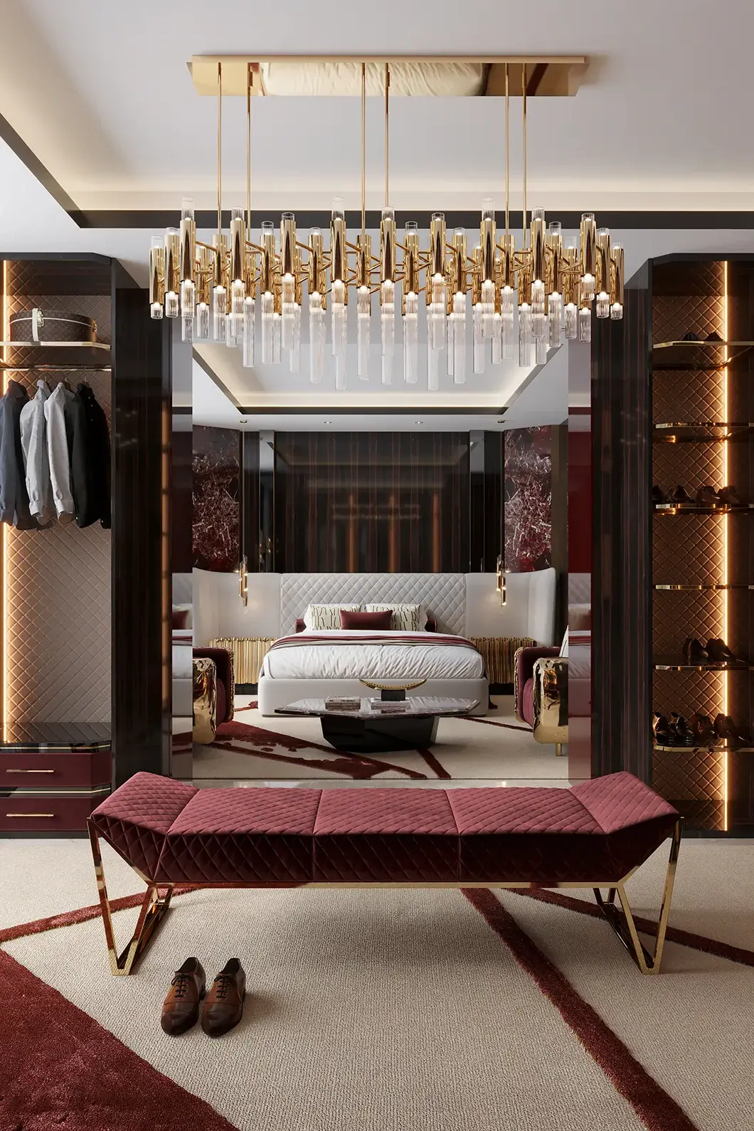 Candeeiro suspenso retangular cascata - 1