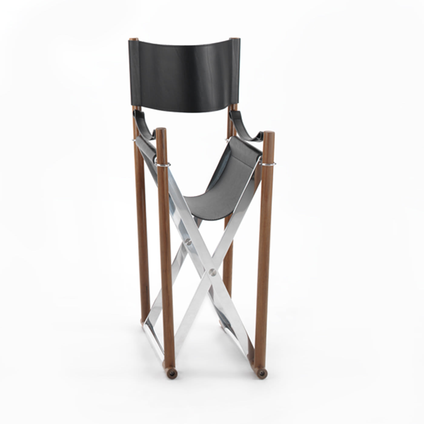 Cadeira Regista em Pele | Base: Solid Black Walnut | Assento: Couro