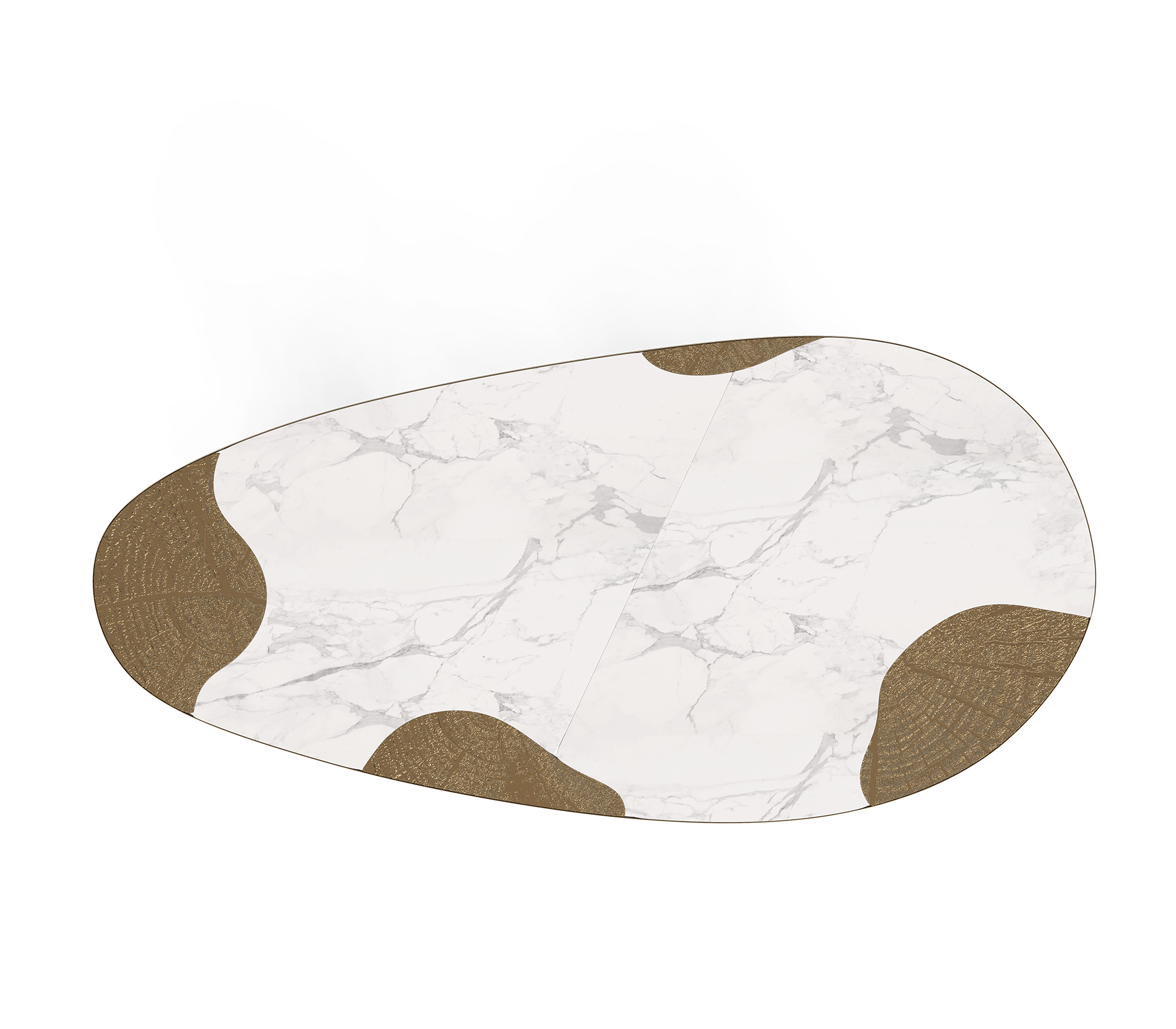 Mesa de Jantar Athena Mármore Carrara e Pátina