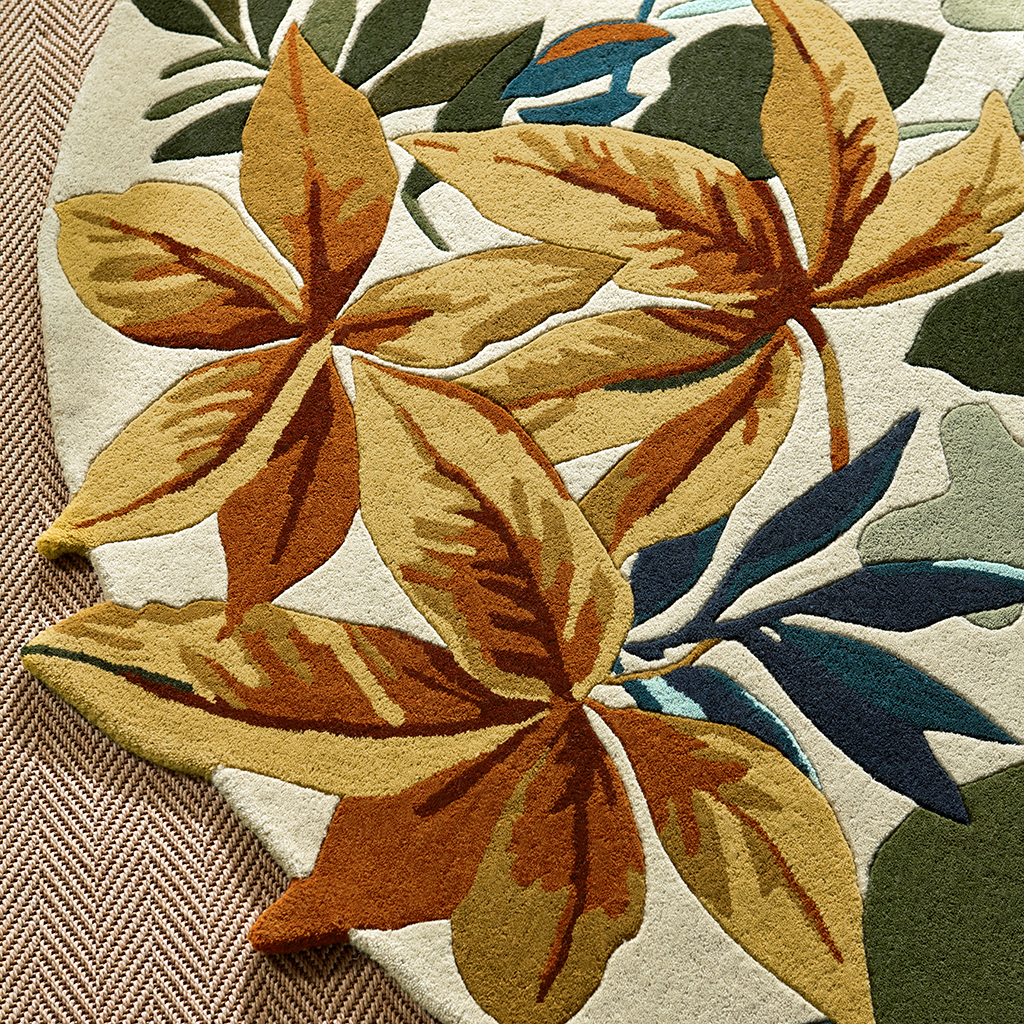 Tapete Redondo Robin's Wood Castanho Ferrugem