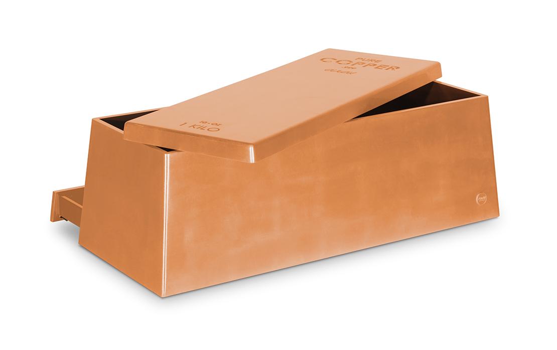 Baú de brinquedos bronze rústico