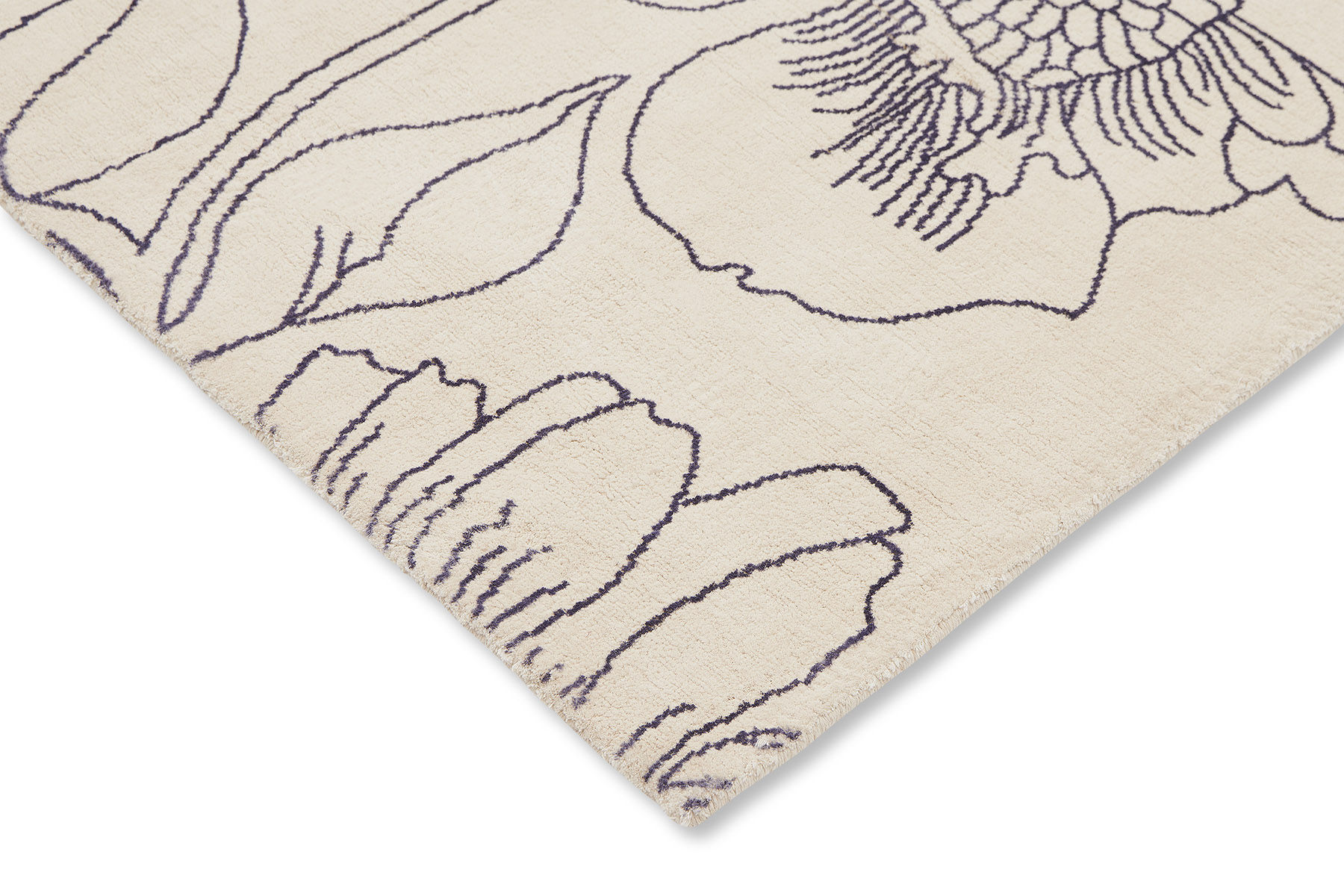 Tapete Linear Floral Azul | Tamanho: 170 × 240 cm