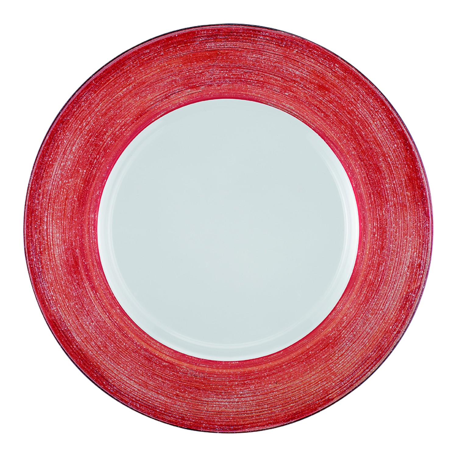 Sousplat Vermelho com Fio Prateado