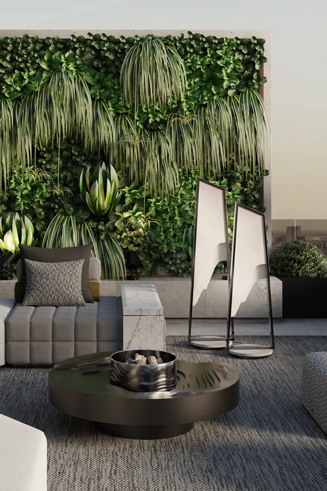 Candeeiro de pé exterior Grand Aura