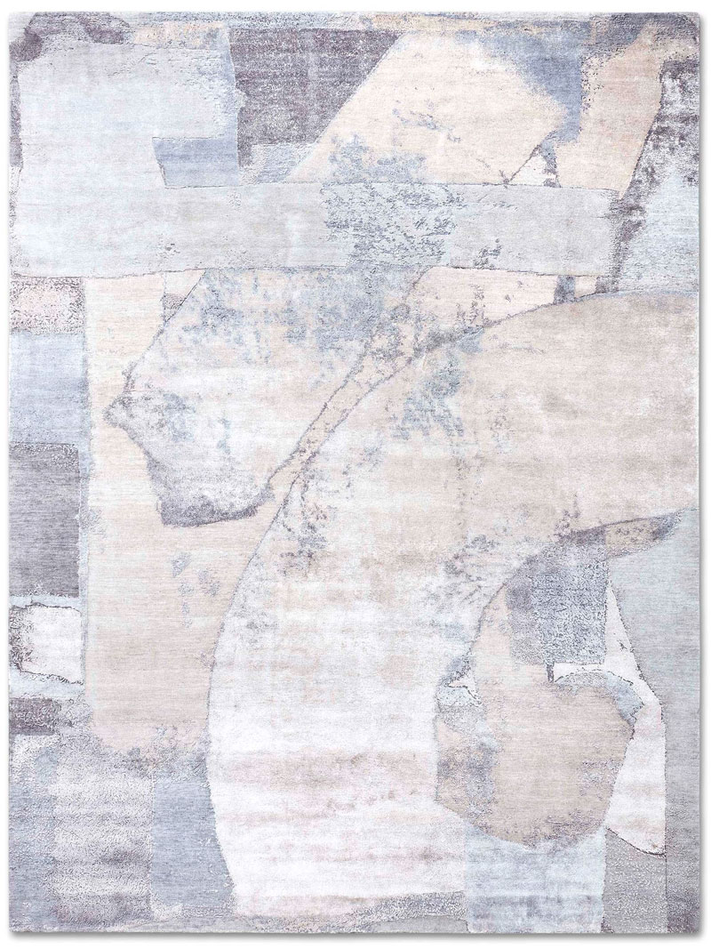 Tapete Snow Prateado Tecido à Mão