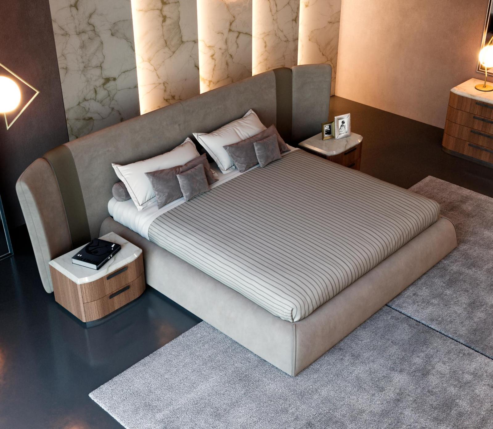 Mesa de Cabeceira James com Tampo em Mármore