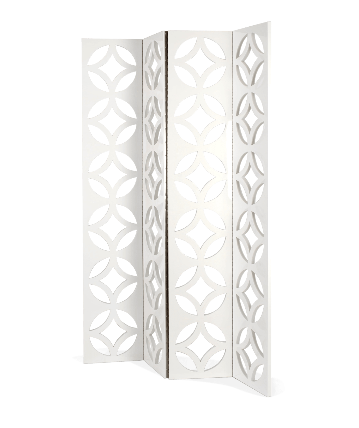 Biombo Dobrável Branco Pérola