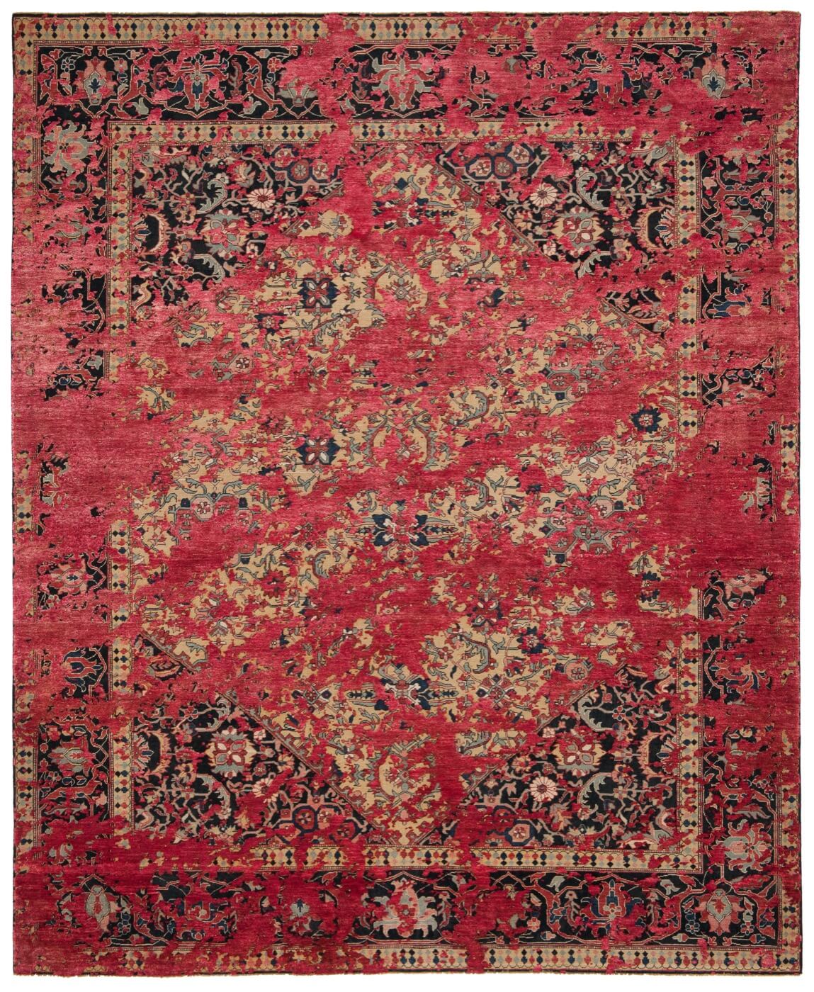 Tapete Serapi Queensbury Double Sky Amarelo Escarlate Seda | Tamanho: 200 × 300 cm