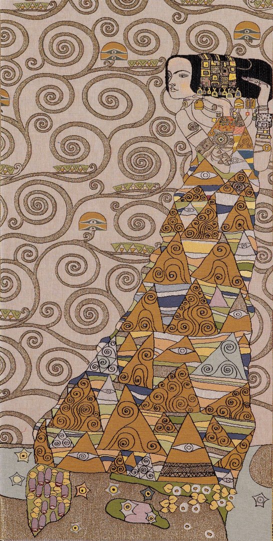 Tapeçaria dama (direita), de Klimt bege | Tamanho: 50 × 100 cm