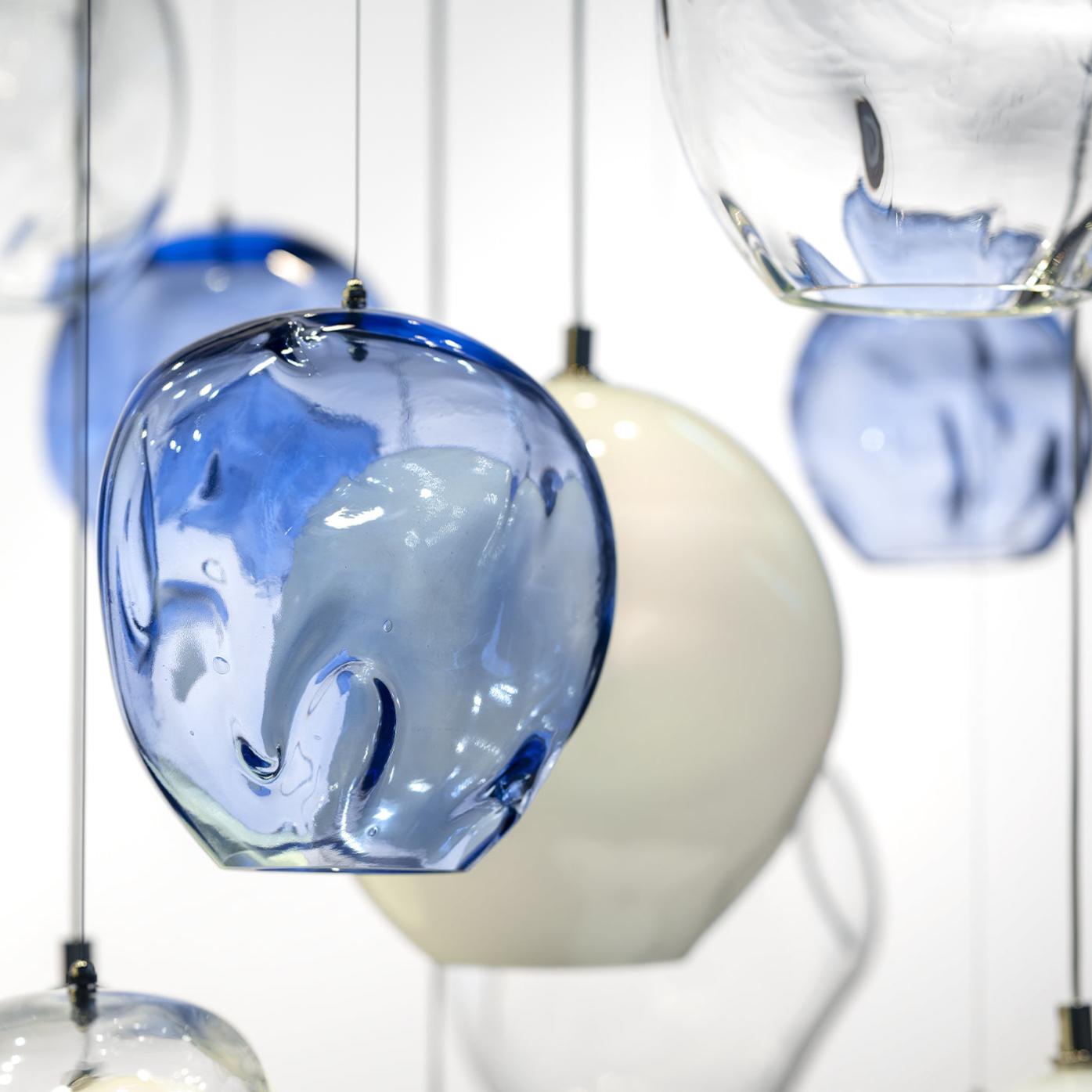 Lustre Blue Motion em Vidro de Murano