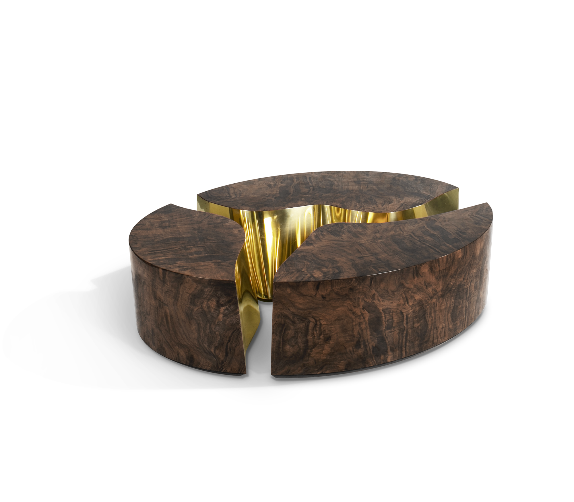 Mesa de Centro Oval Nogueira Fissure