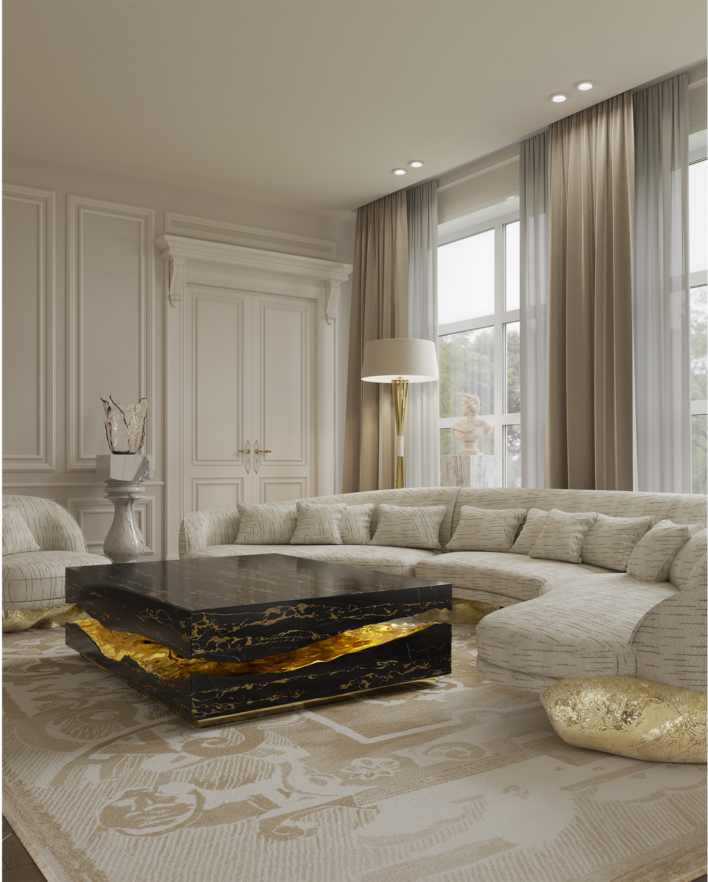 Mesa Boulder Mármore Portoro