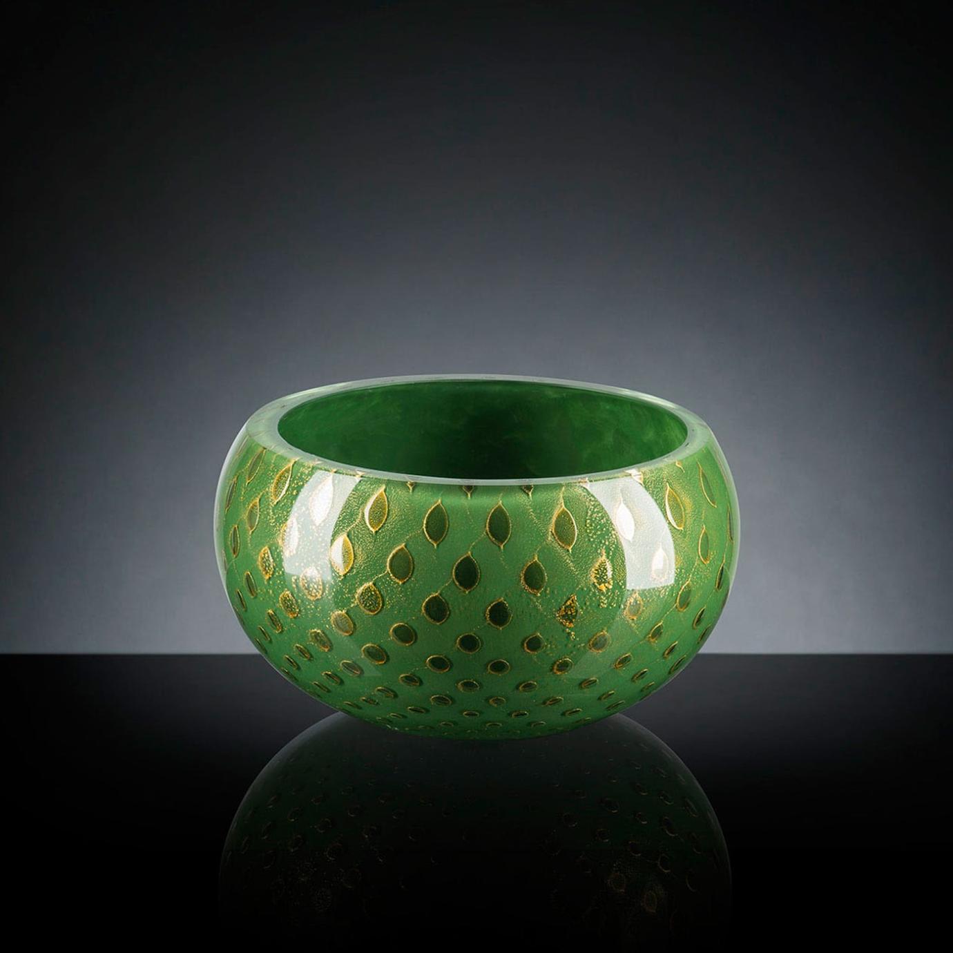 Taça Mocenigo Verde Escuro e Dourada