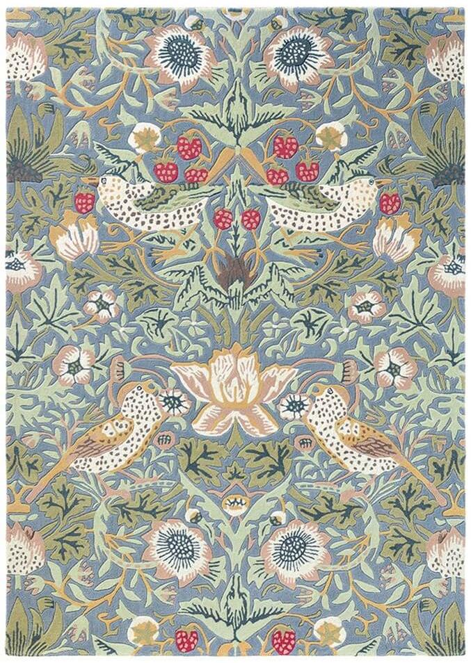 Tapete Strawberry Thief Ardósia | Tamanho: 140 × 200 cm