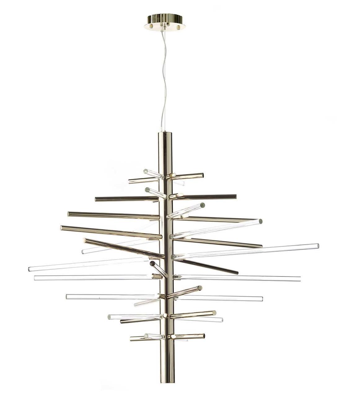 Lustre Twist em Vidro Dourado