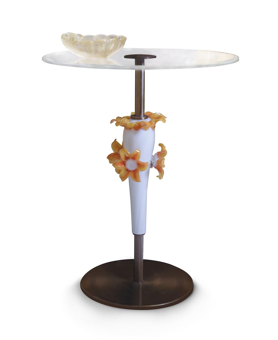 Mesa de Apoio com Tampo em Vidro de Murano