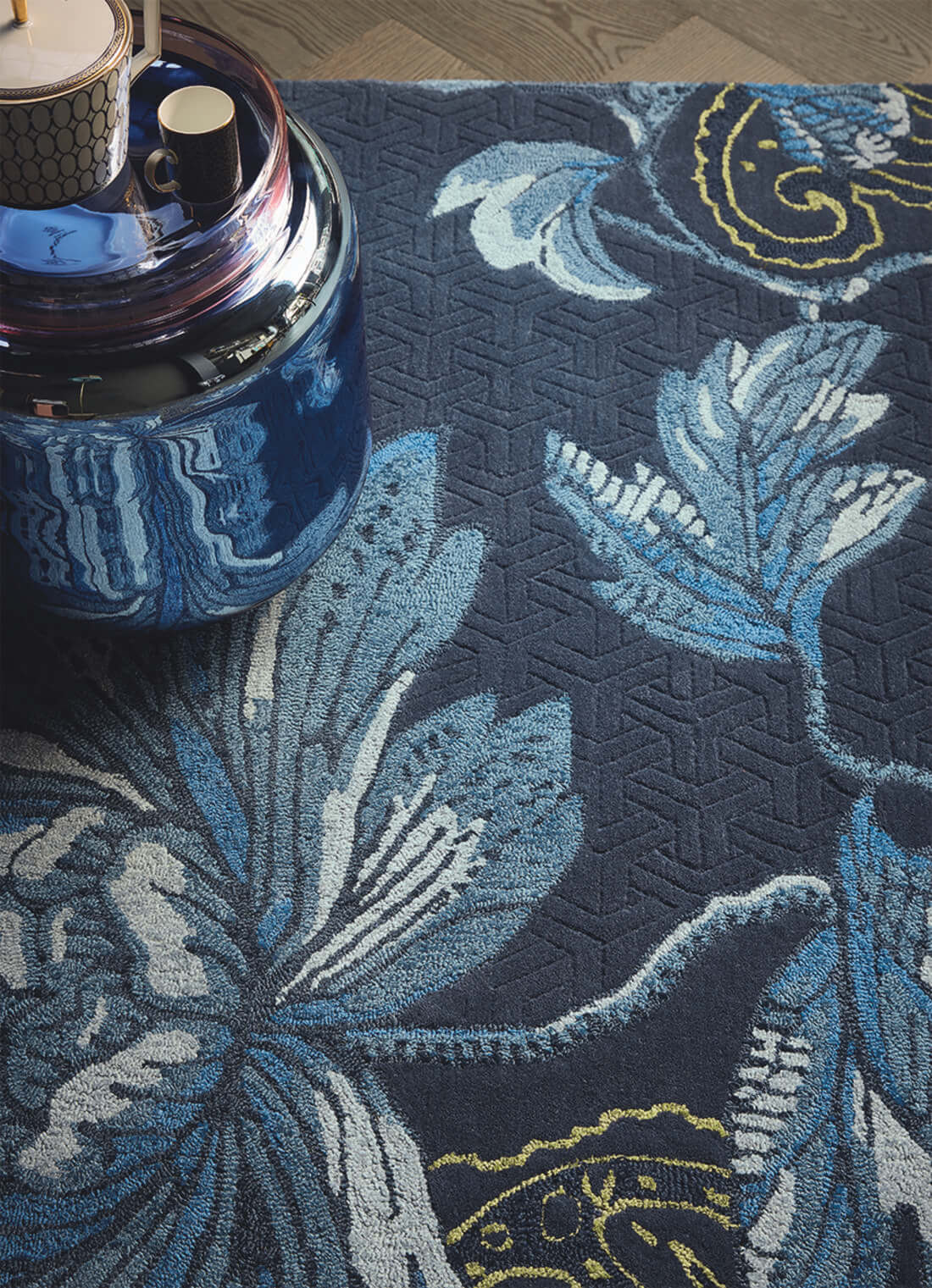 Tapete Fable Floral Azul | Tamanho: 170 × 240 cm