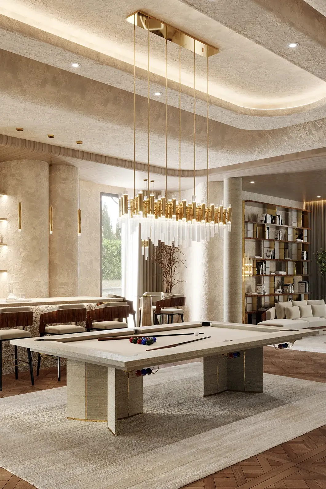 Candeeiro suspenso retangular cascata - 11