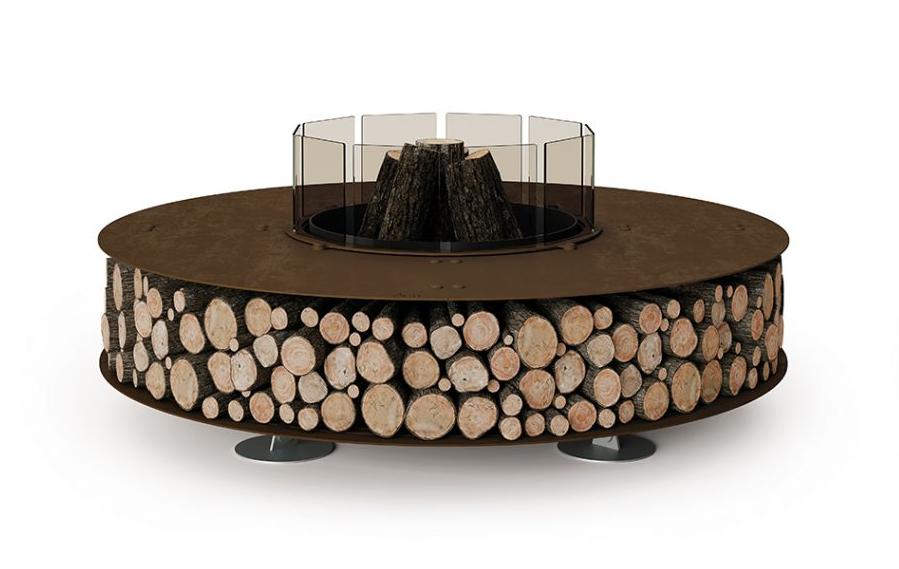 Lareira exterior aço Zero | Acabamento: Corten | Dimensões: Ø 150 cm