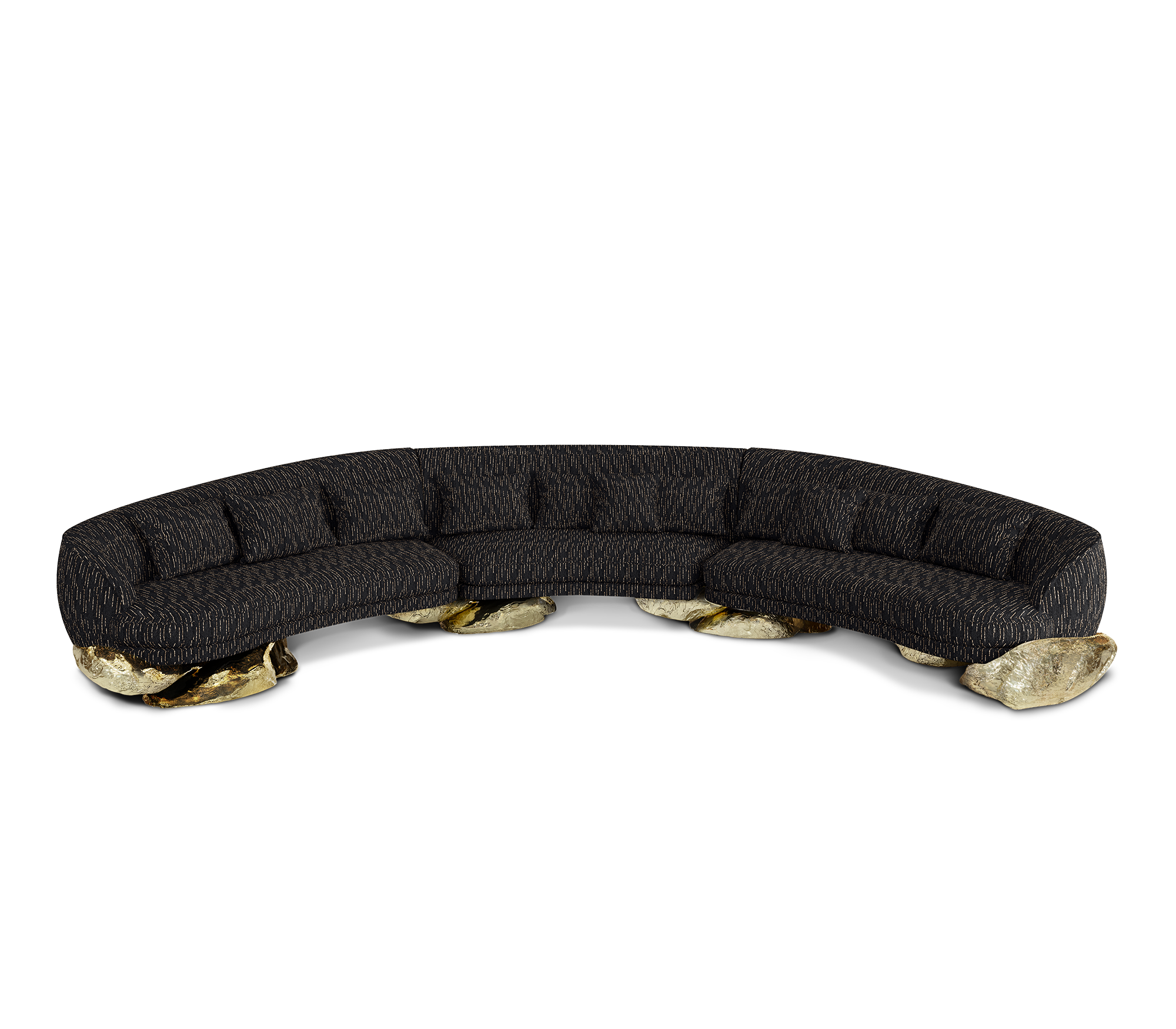 Sofá Curvo Preto Angora