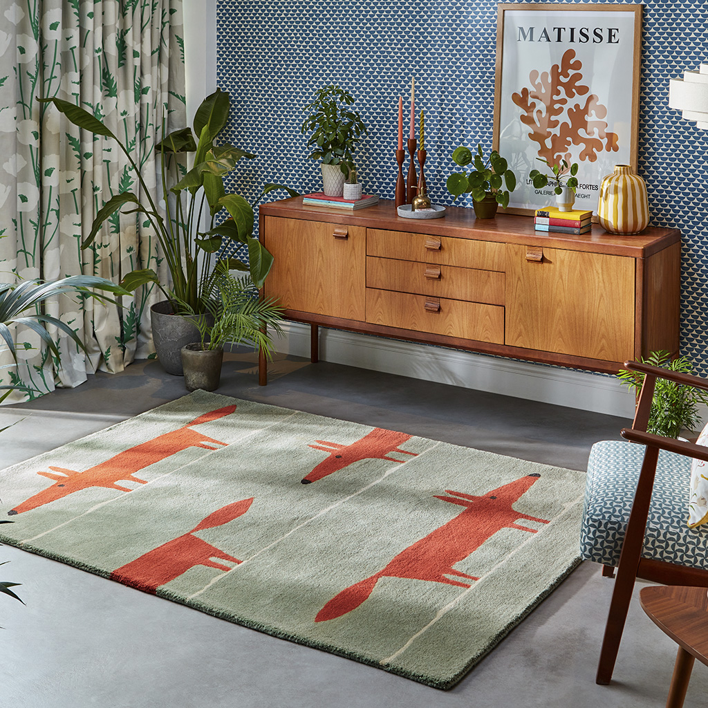 Tapete Mr. Fox Menta/Papoila | Tamanho: 90 × 150 cm