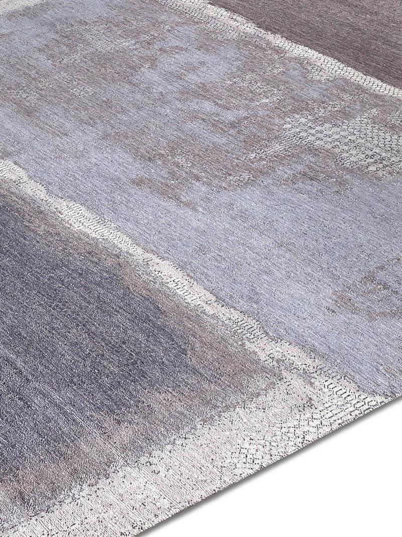 Tapete Grey Light Blue Tecido à Mão | Tamanho: 183 × 274 cm