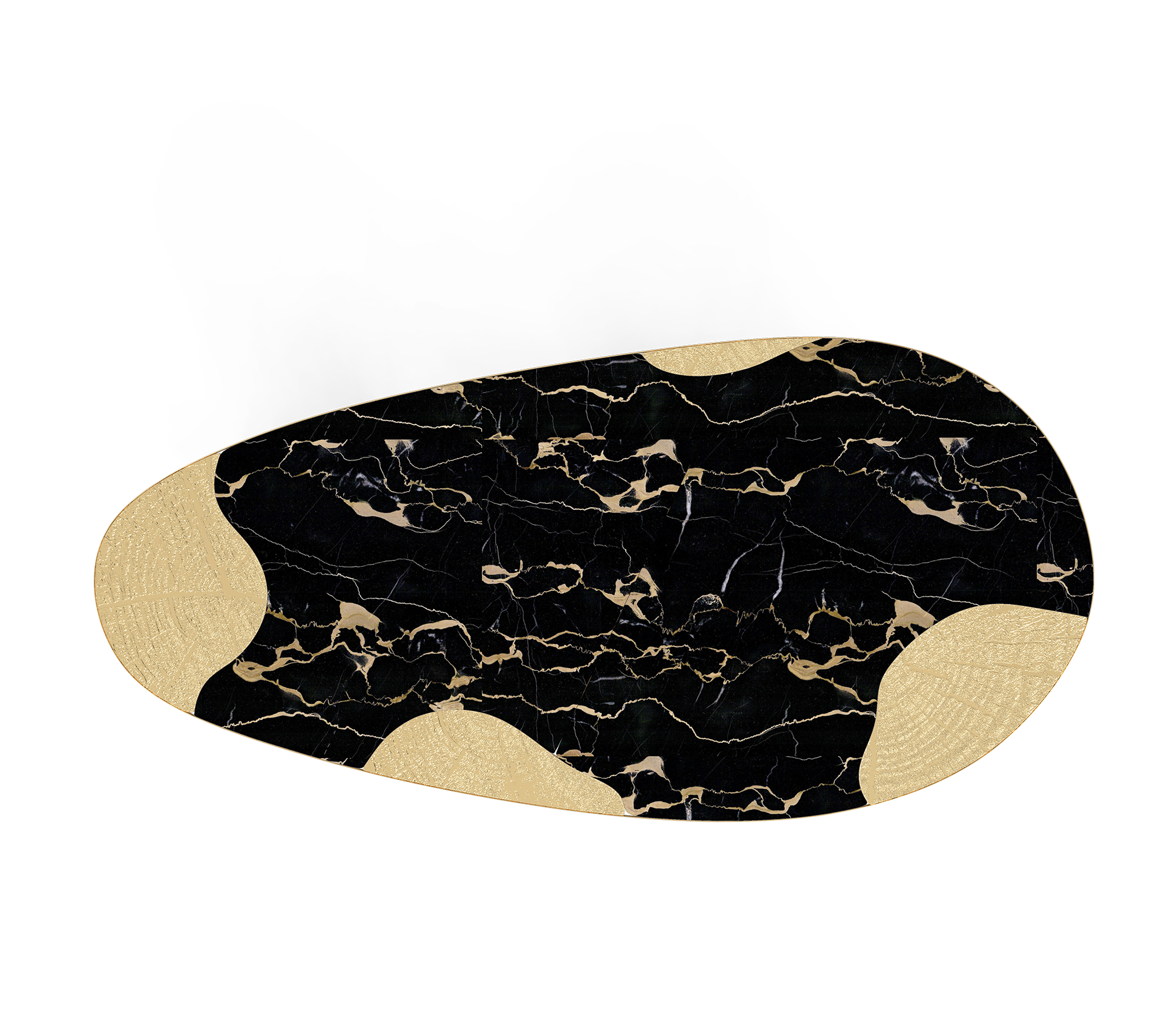 Mesa de Jantar Athena Mármore Portoro e Ouro